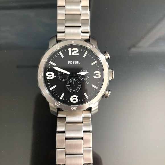 Fossil Mens Nate Chronograph Stainless Steel Watch - Picture 5 of 9